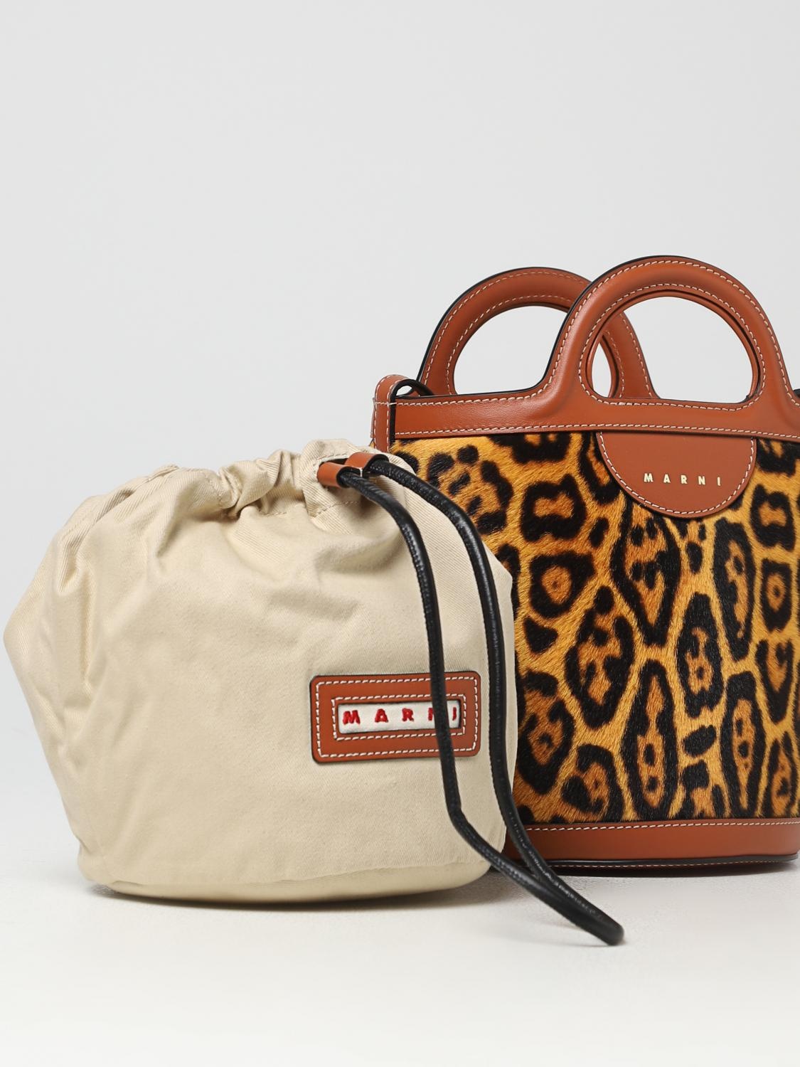 Marni Tropicalia bag in shearling with animal print and logo - 3
