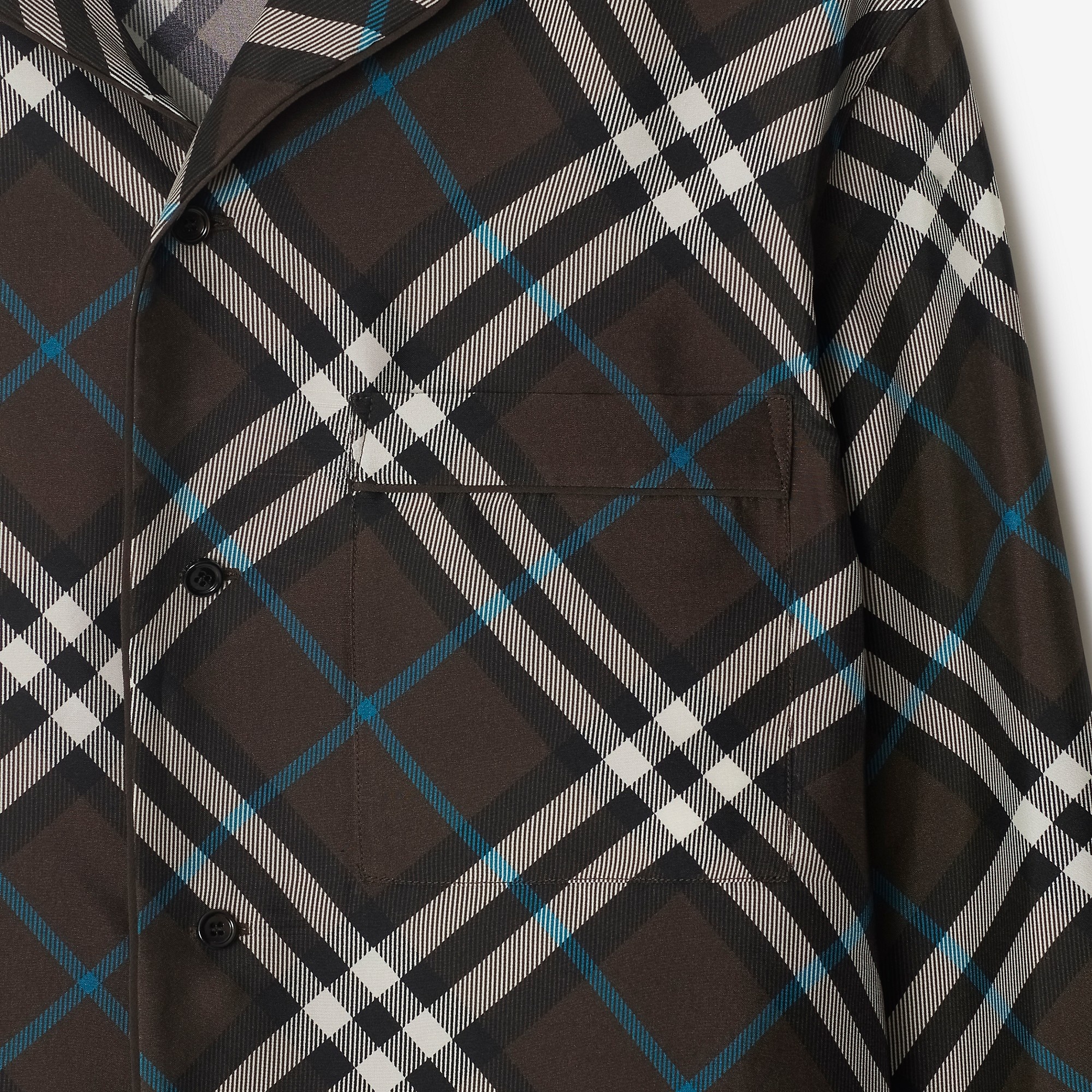 Check Silk Pyjama Shirt - 5
