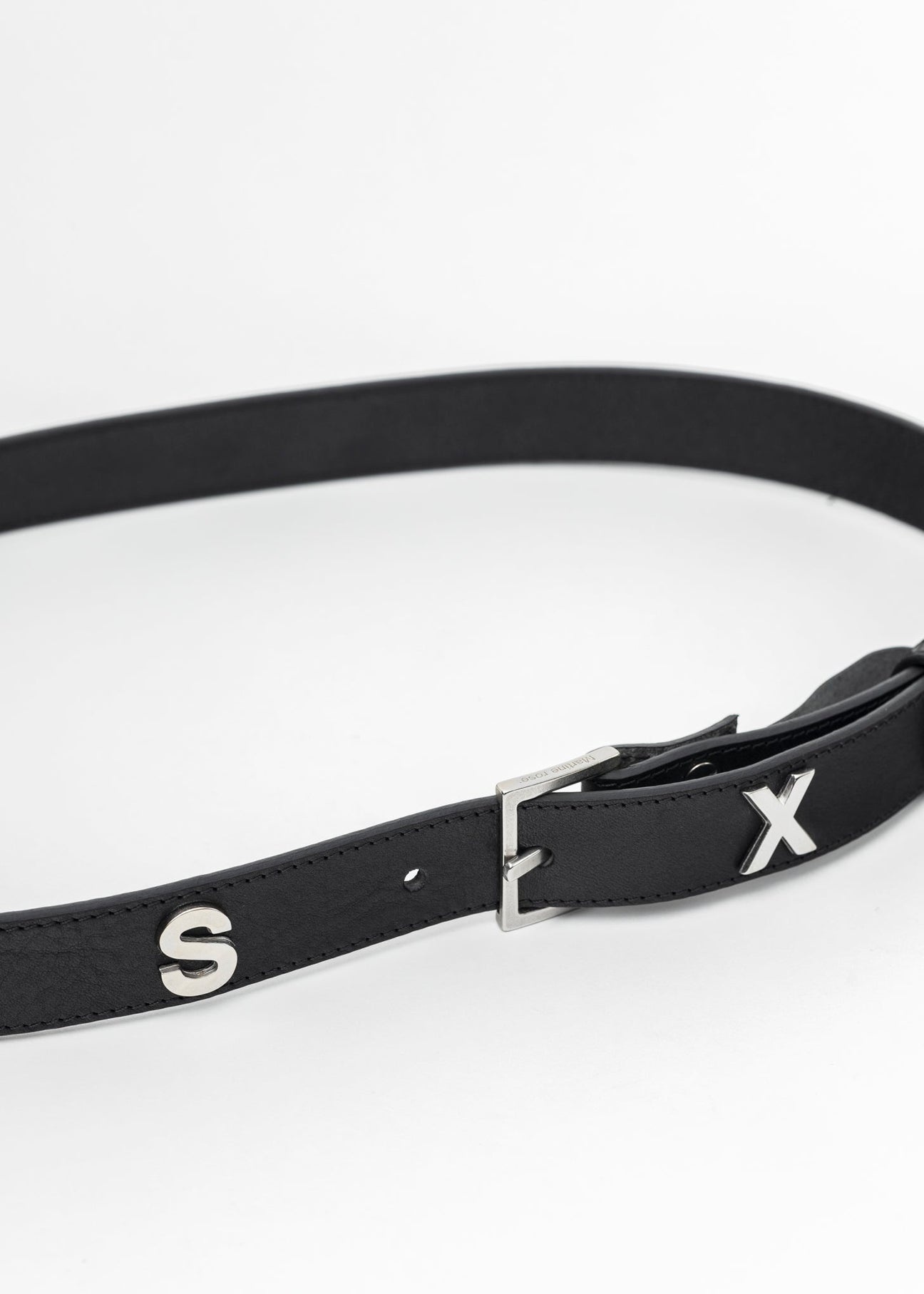 Martine Rose BLACK SEX LETTER BELT | REVERSIBLE