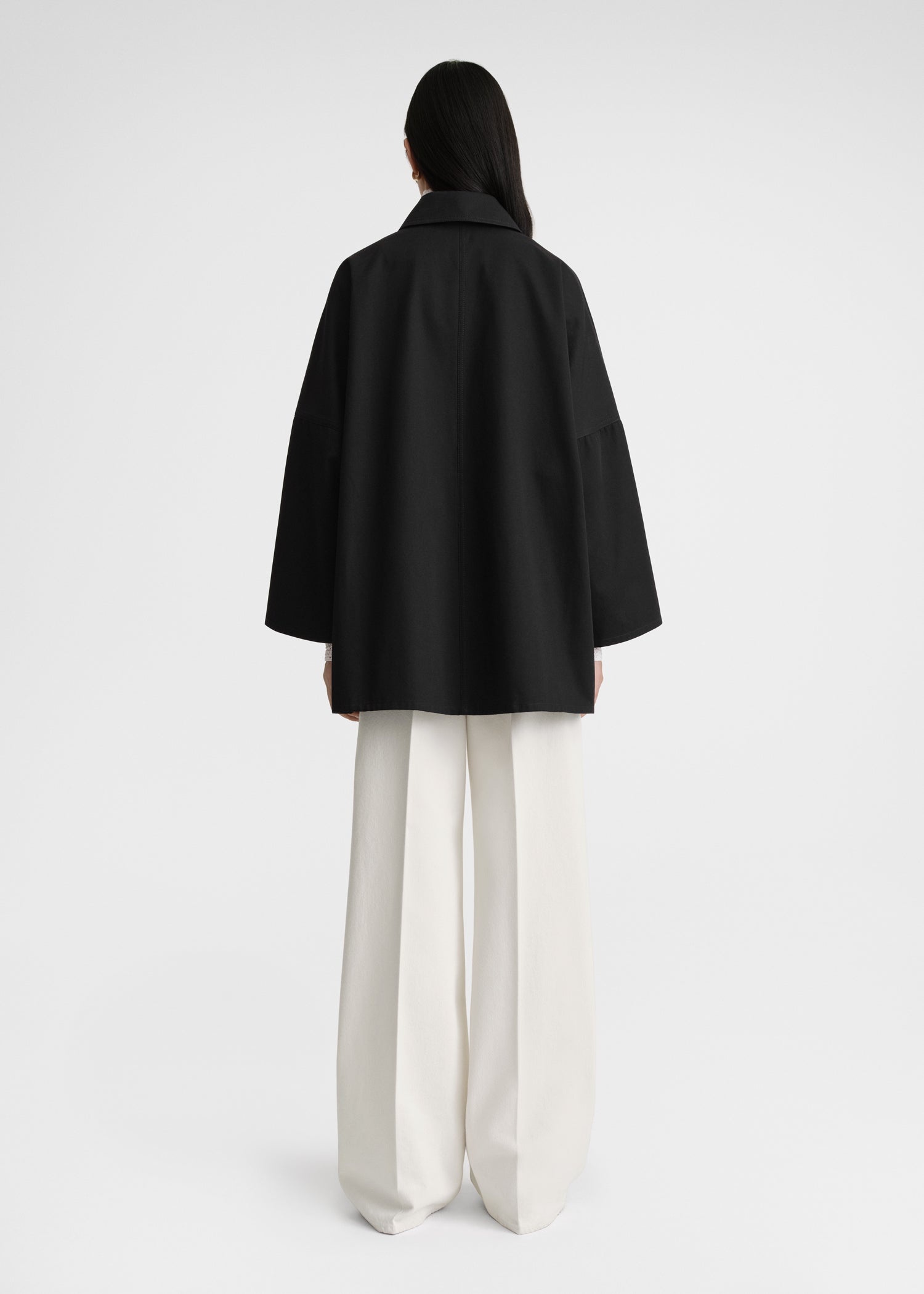 Cotton twill overshirt jacket black - 4