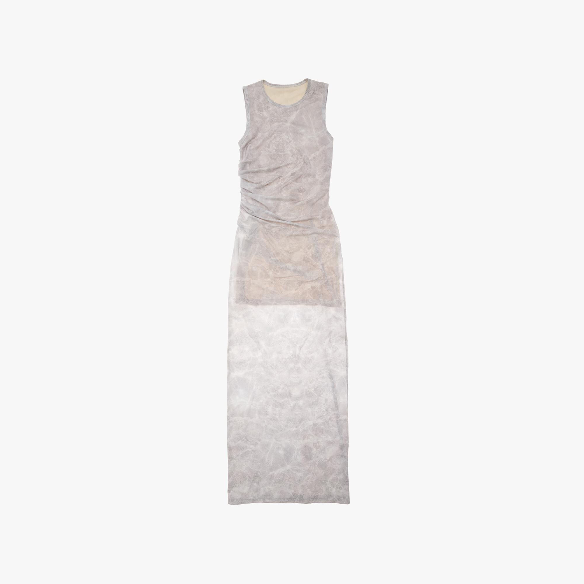 PRINTED RUCHED TANK DRESS - 1