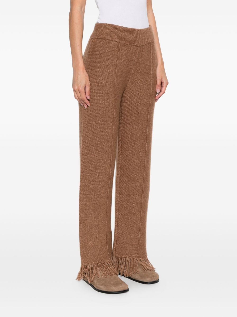 fringed knitted trousers - 3