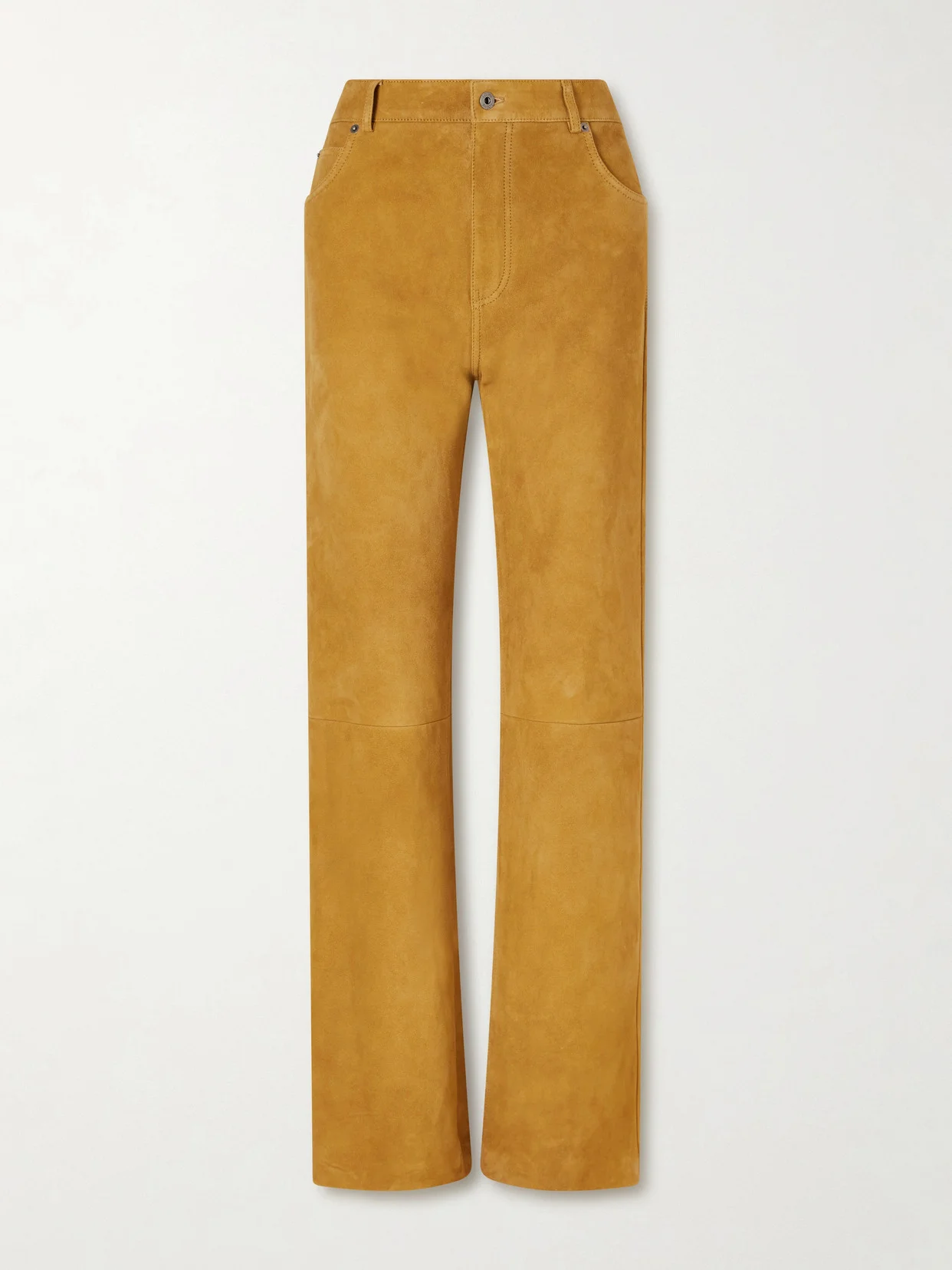 Suede High-rise Straight-leg Pants - 1