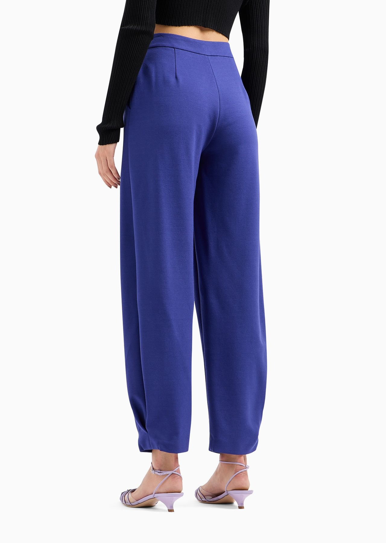 Stretch Milano-stitch fabric trousers with narrow hem - 3