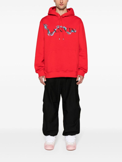 Lanvin dragon-print cotton hoodie outlook