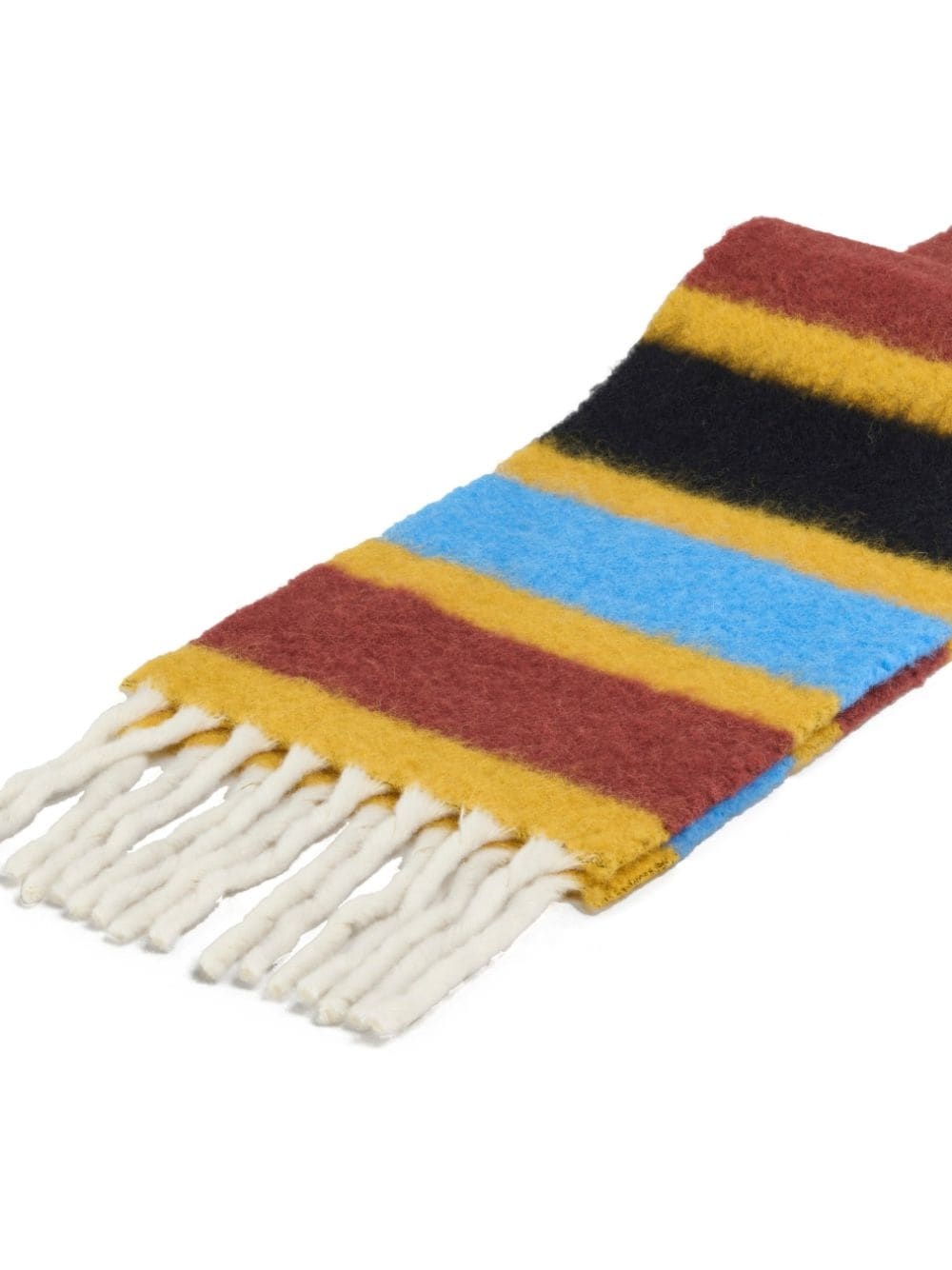 logo-patch striped scarf - 3