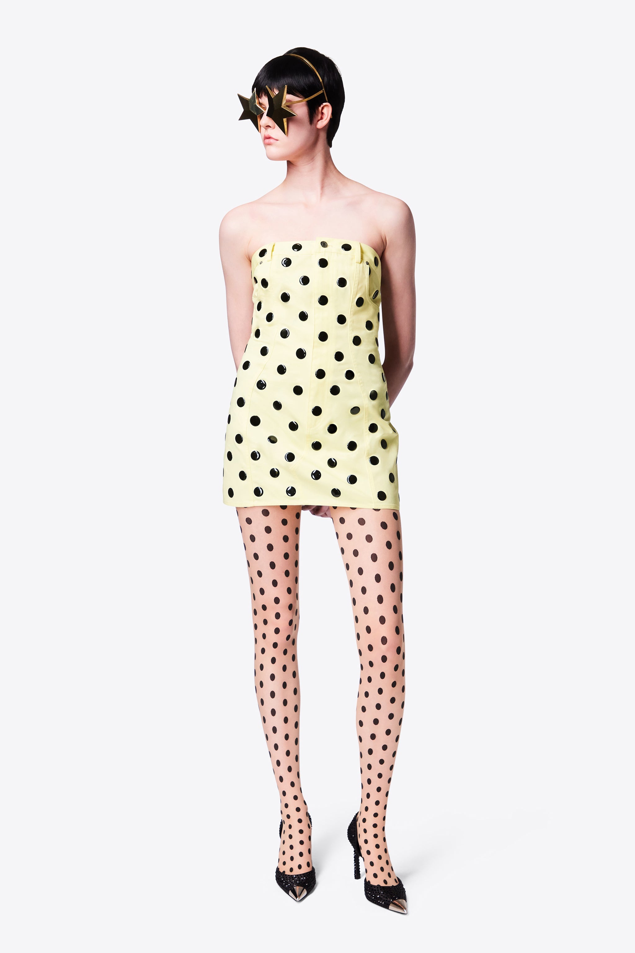 POLKA DOT STRAPLESS MINI DRESS - 3