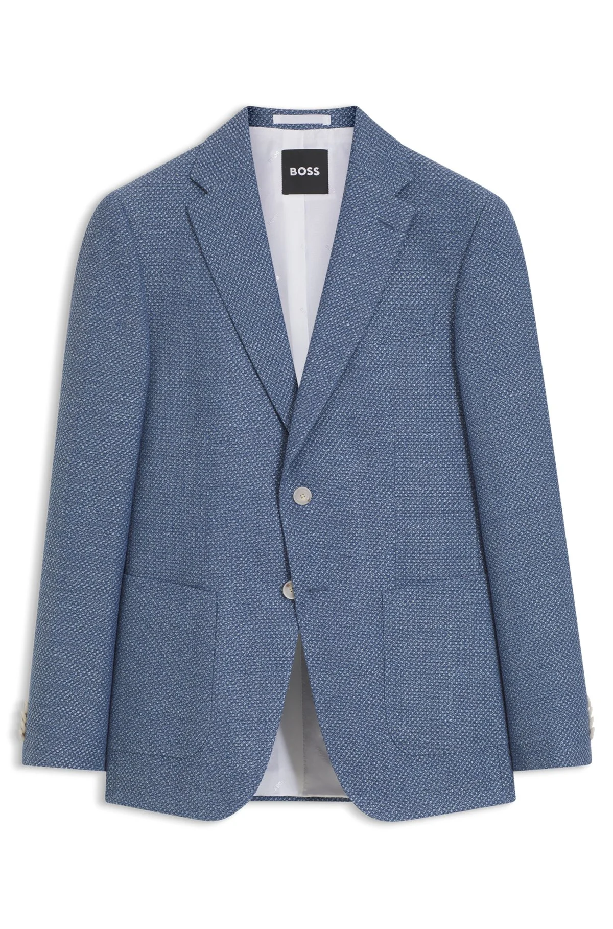SLIM-FIT BLAZER IN A PATTERNED VIRGIN WOOL BLEND - 1