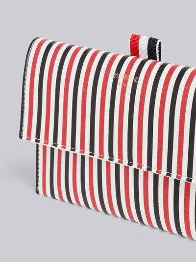 Thom Browne Tricolor Striped Lambskin Mini Flap Folio outlook