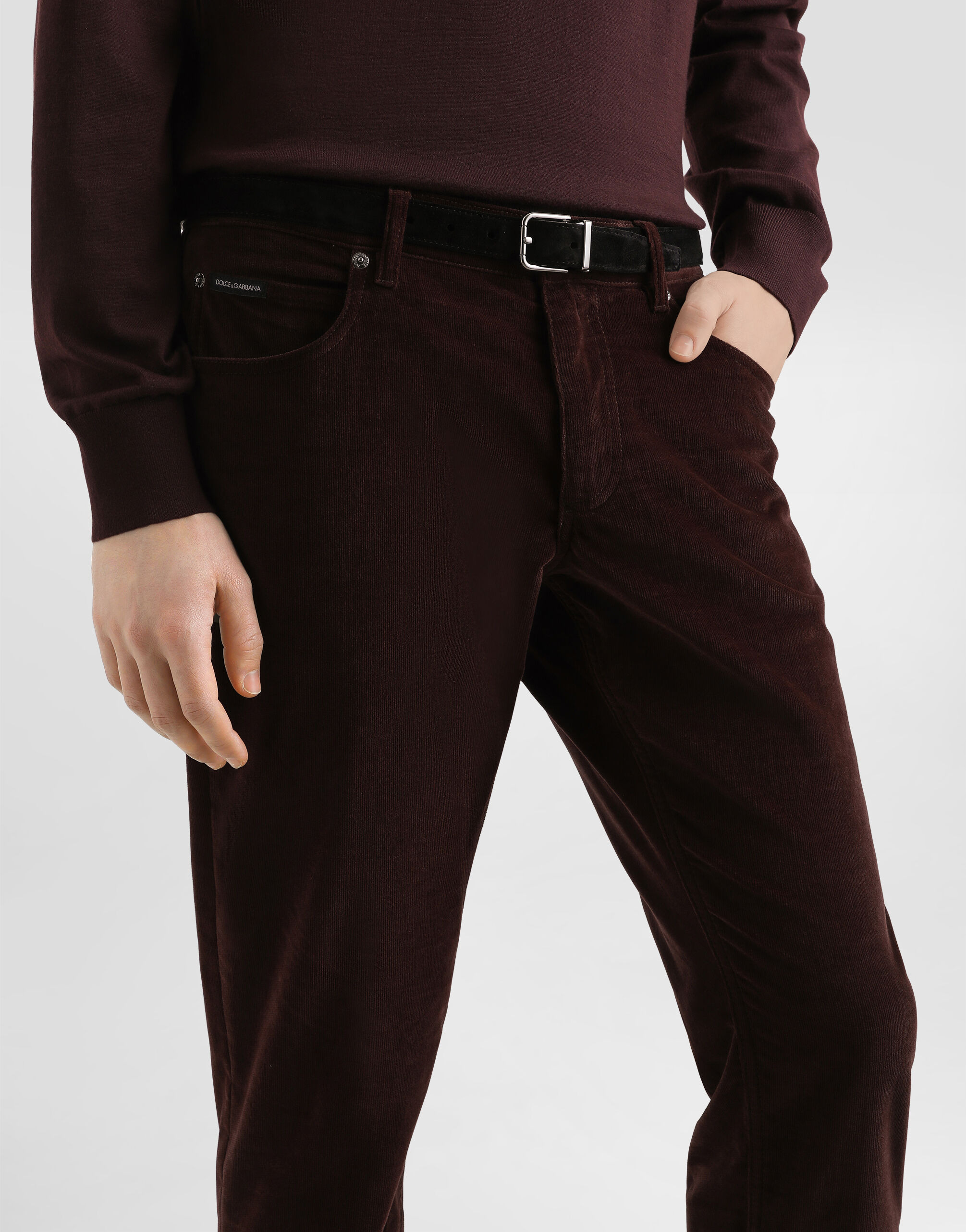 Cotton and cashmere regular trousers - 4