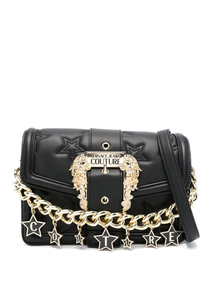 logo-plaque embellished crossbody bag 1