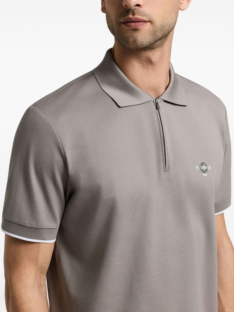 Piquet logo-print zip-fastening polo shirt 3