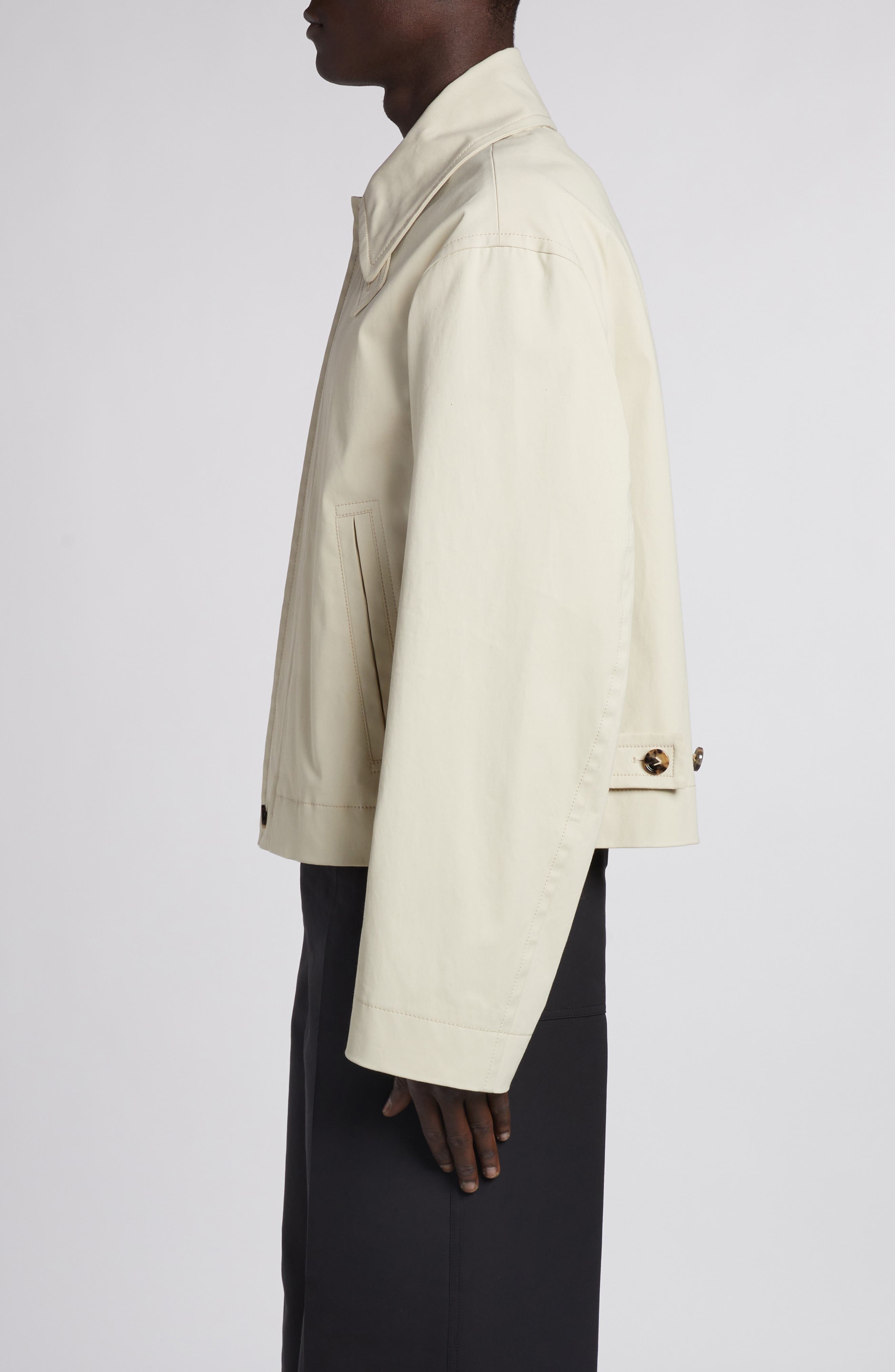 Regular Fit Stretch Cotton Jacket - 4