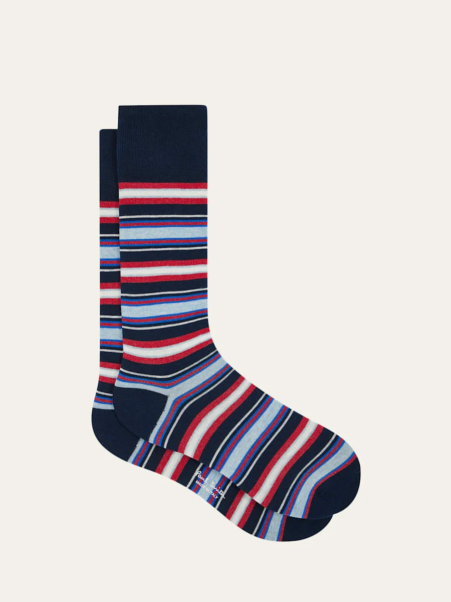 Men's Mixed Stripe Crew Socks - 1