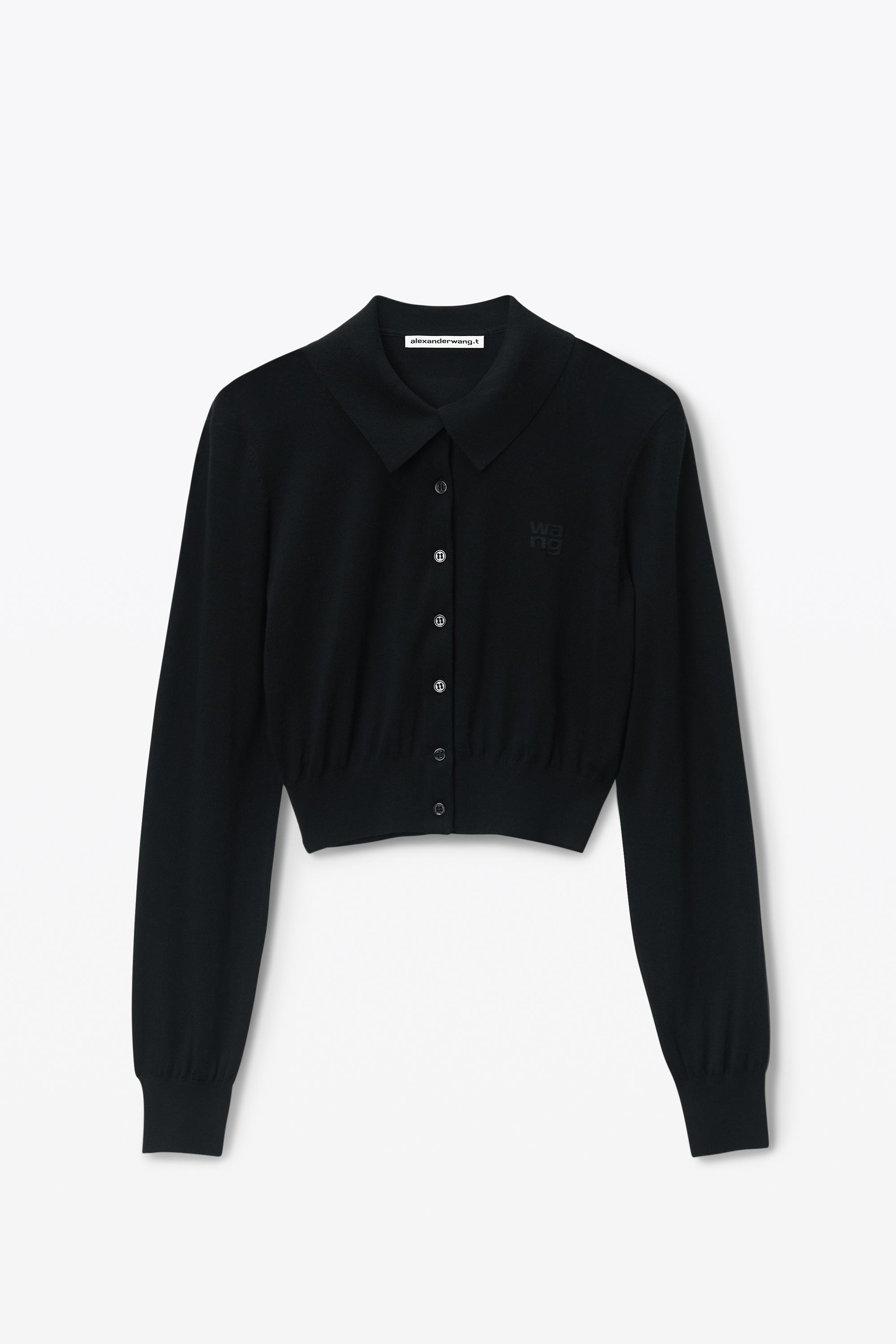 High-Frequency Stacked Logo Cardigan in Merino Wool - 1