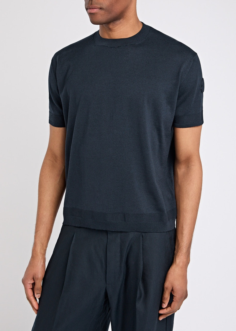 Moncler Moncler Knitted Silk-blend T-shirt outlook