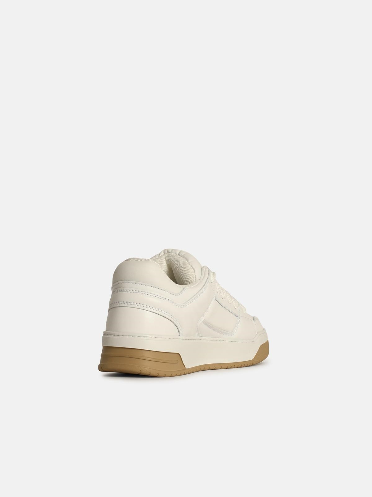 'H667' WHITE LEATHER SNEAKERS - 3