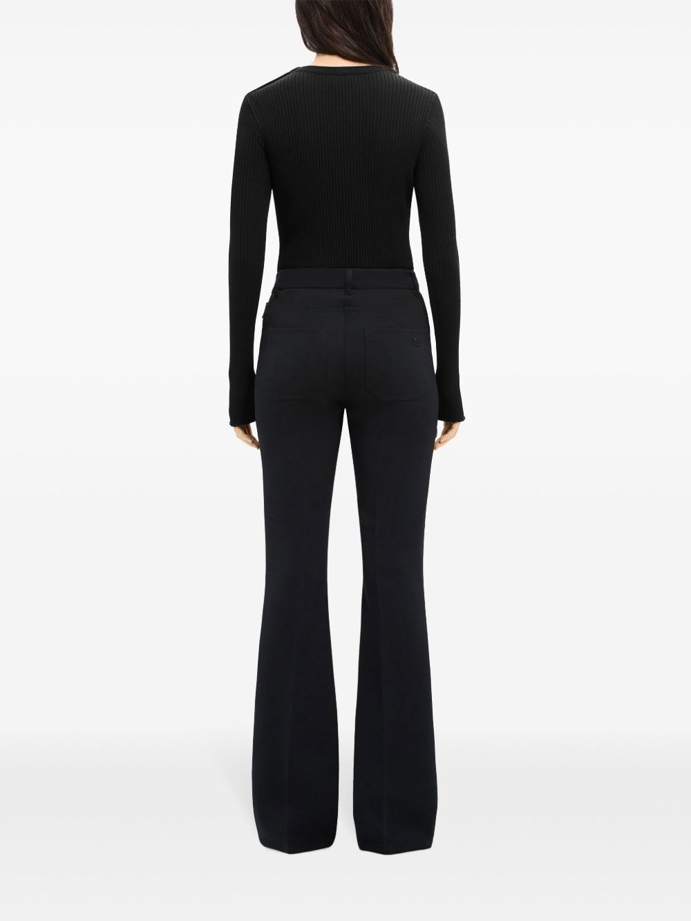 logo-embroidered ribbed jumper - 4