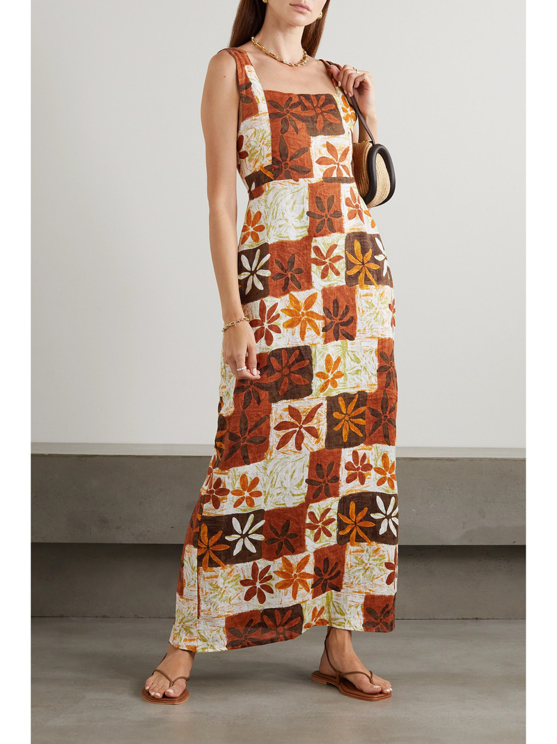 FAITHFULL + Net Sustain + Monikh Azalea Printed Linen Maxi Dress outlook