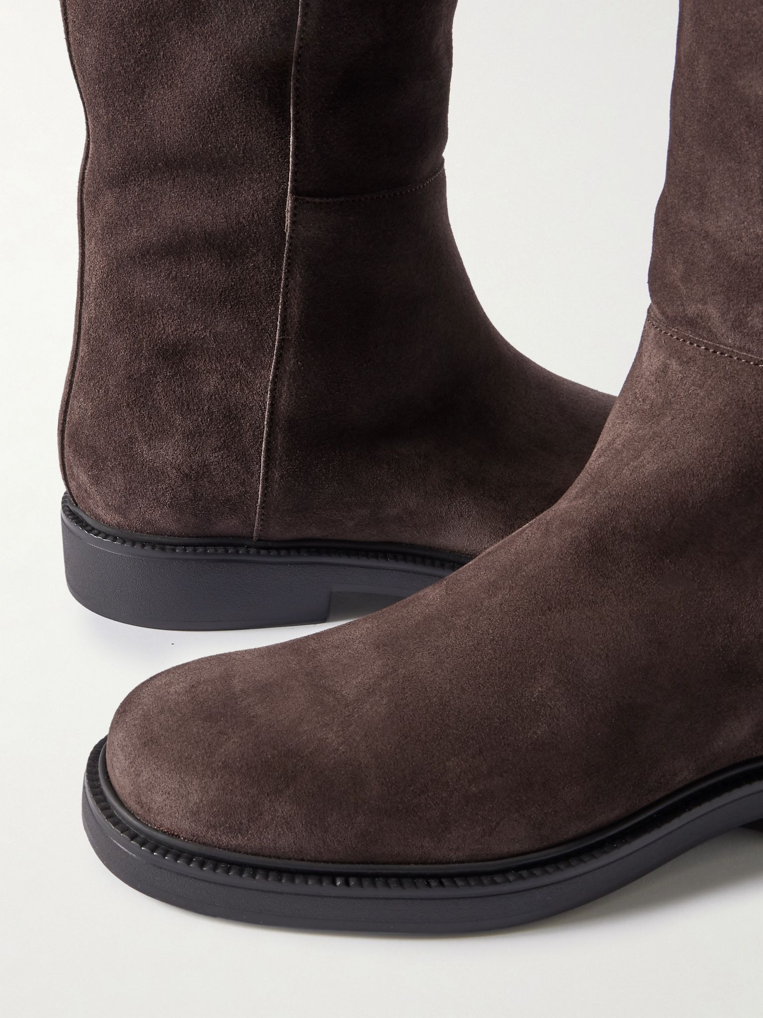 Embellished suede knee boots Dark brown - 4