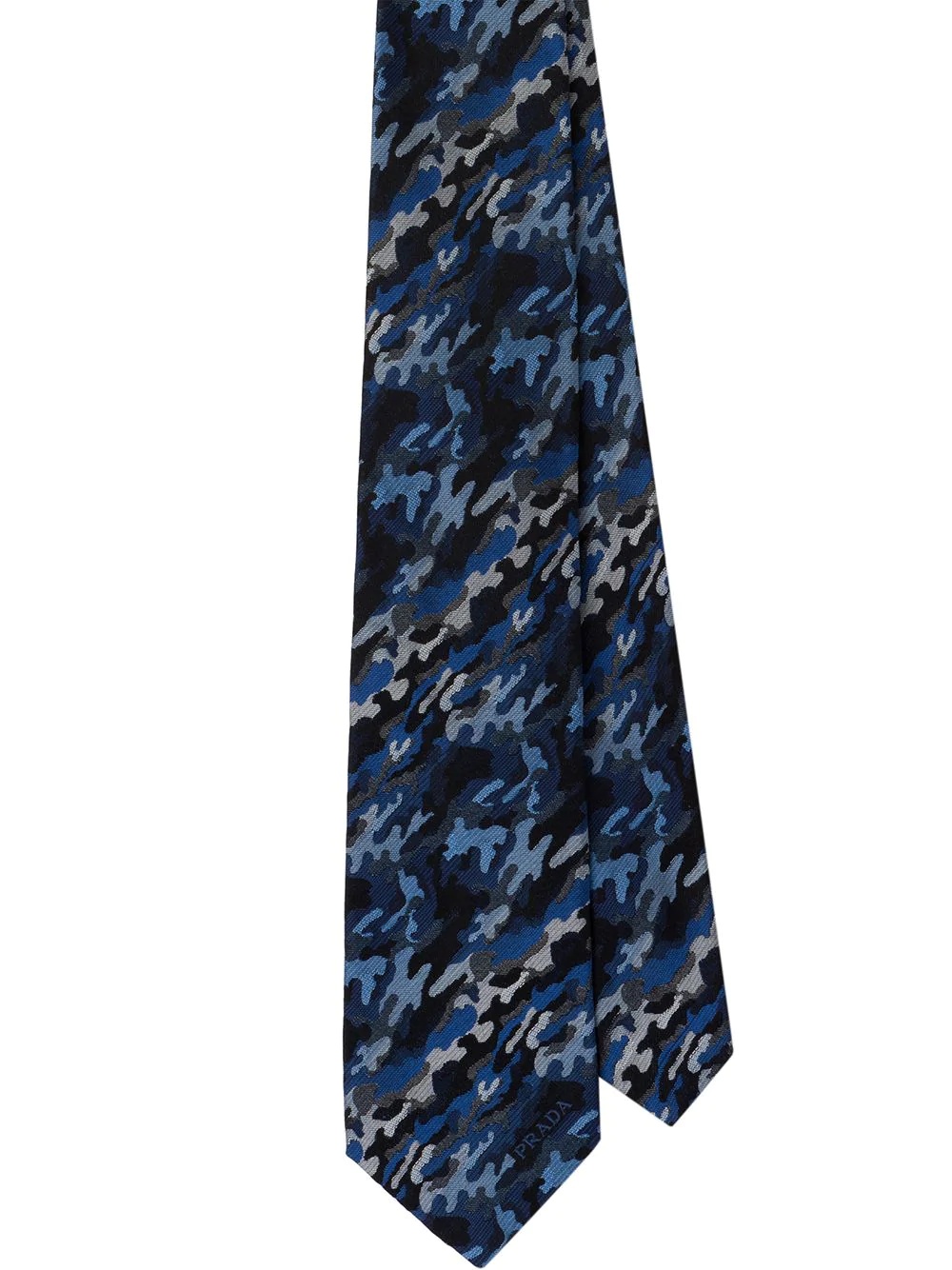 jacquard camouflage silk tie - 1