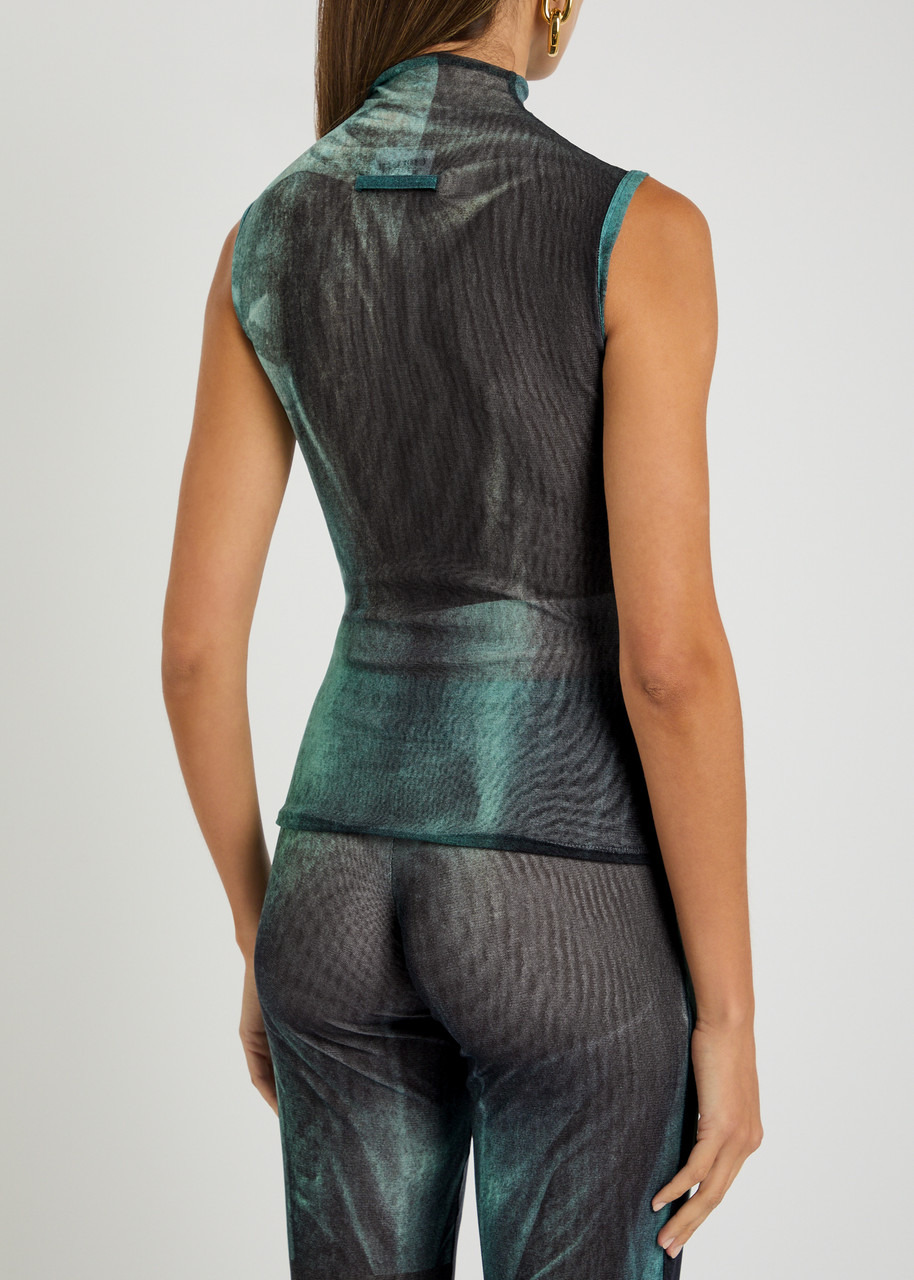 Jean Paul Gaultier Printed Mesh top - 3