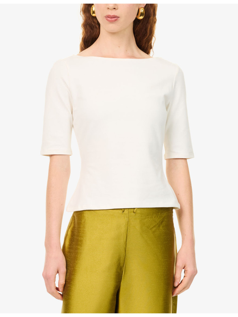 Santino Boat-Neck Stretch-Cotton Top 3