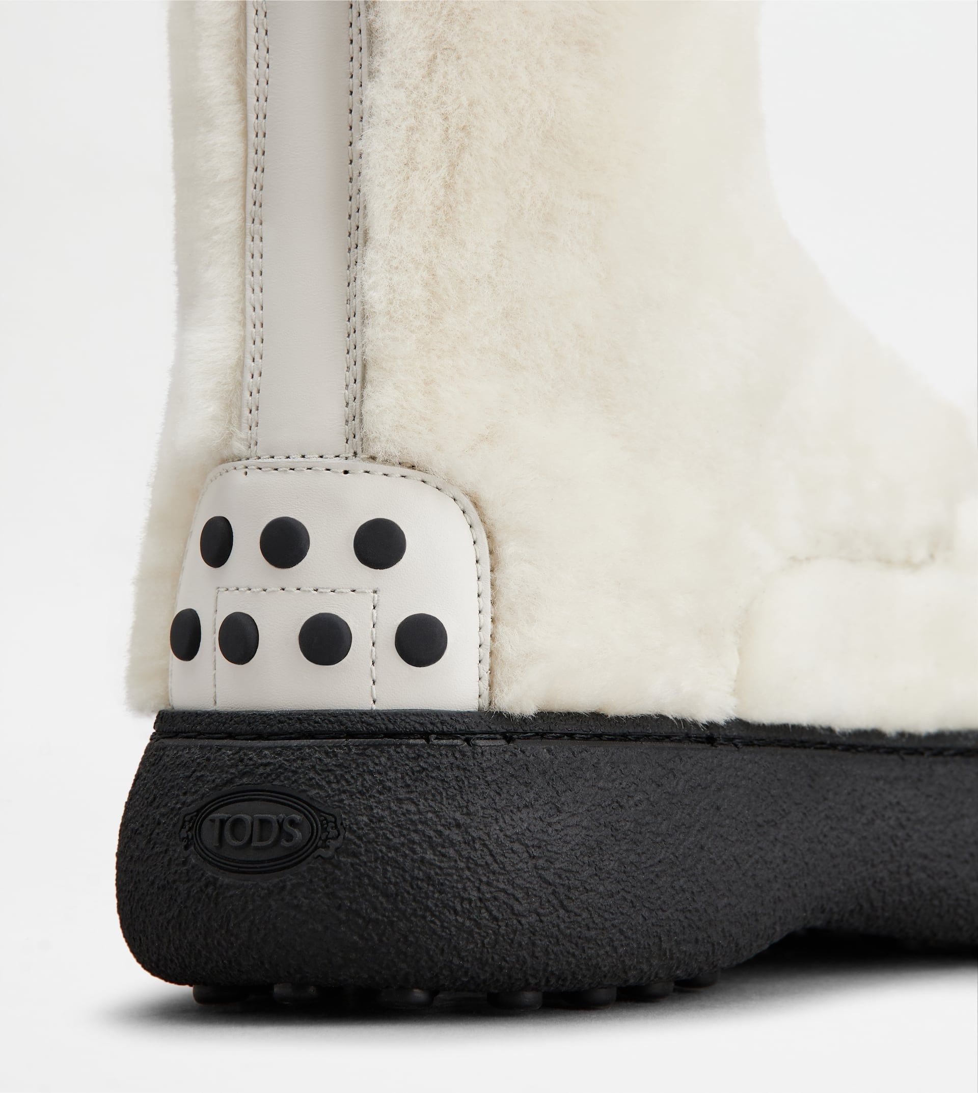 TOD'S W. G. LACE-UP ANKLE BOOTS IN SHEEPSKIN - WHITE - 5