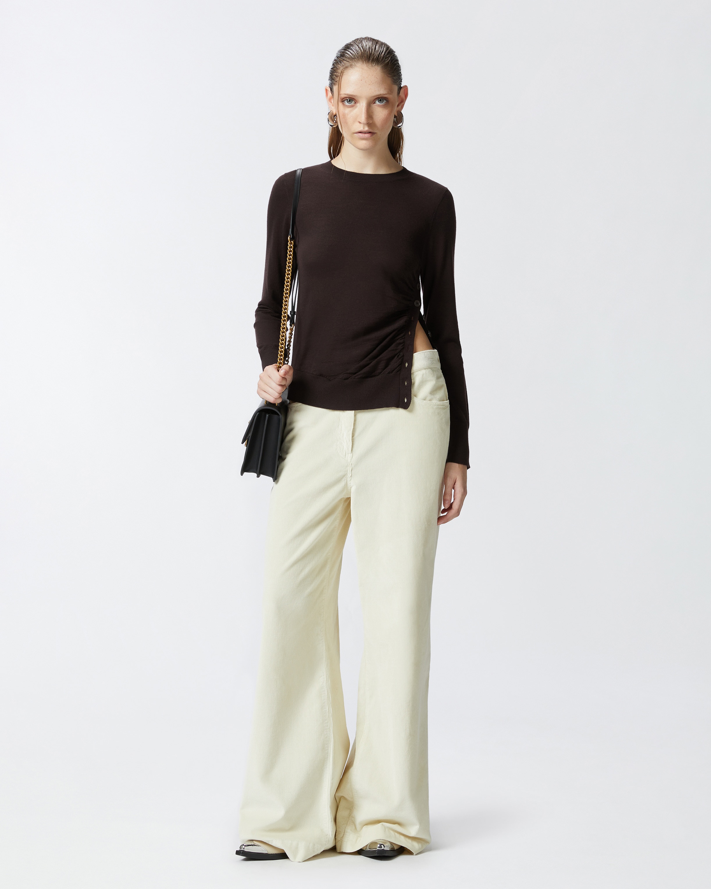 WOOL SWEATER WITH SIDE BUTTONS - 3