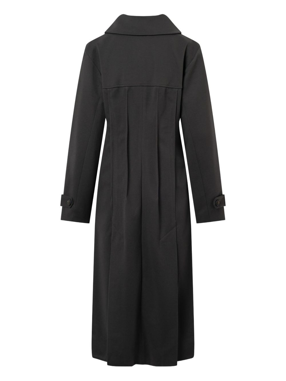 pleated button-fastening coat - 2