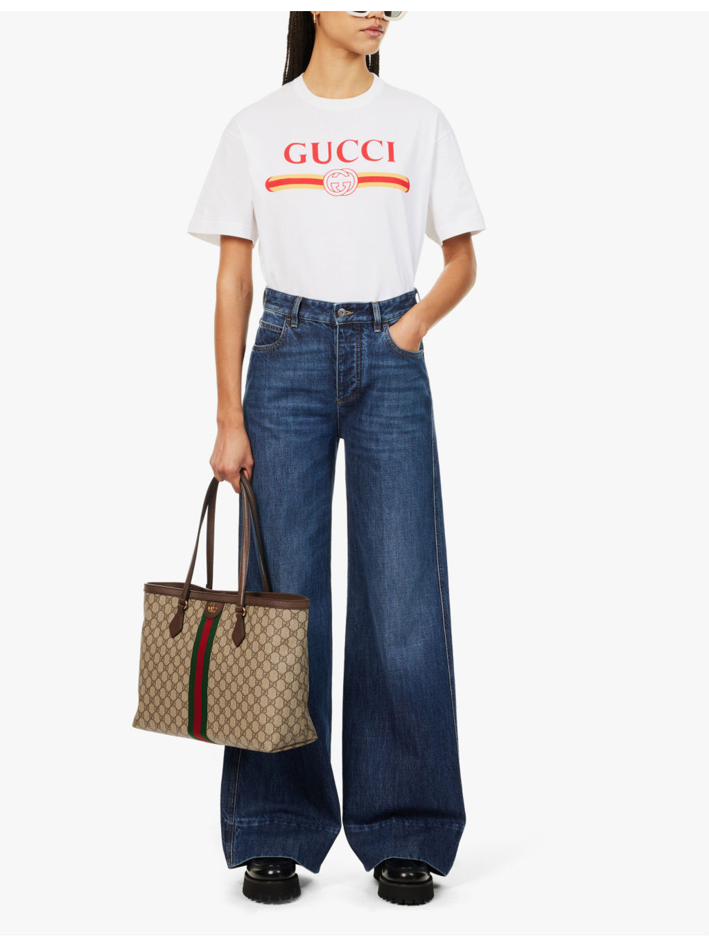 Brand-print relaxed-fit cotton-jersey T-shirt - 2