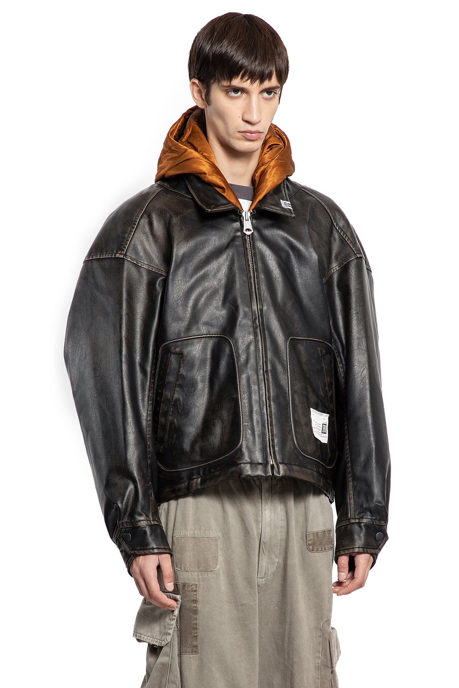 Hoded Vegan Leather Jacket - 2