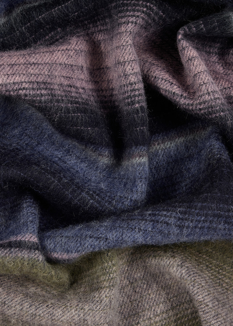 Blue Stripe Wool Scarf 4
