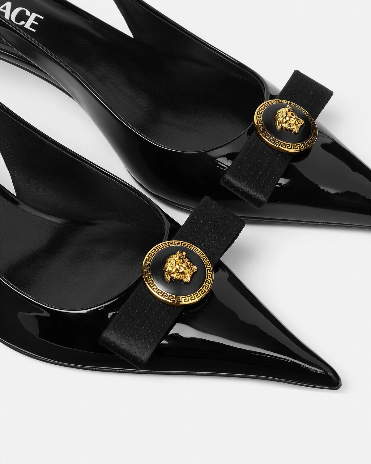 Gianni Ribbon Patent Slingback Pumps 45 mm - 5
