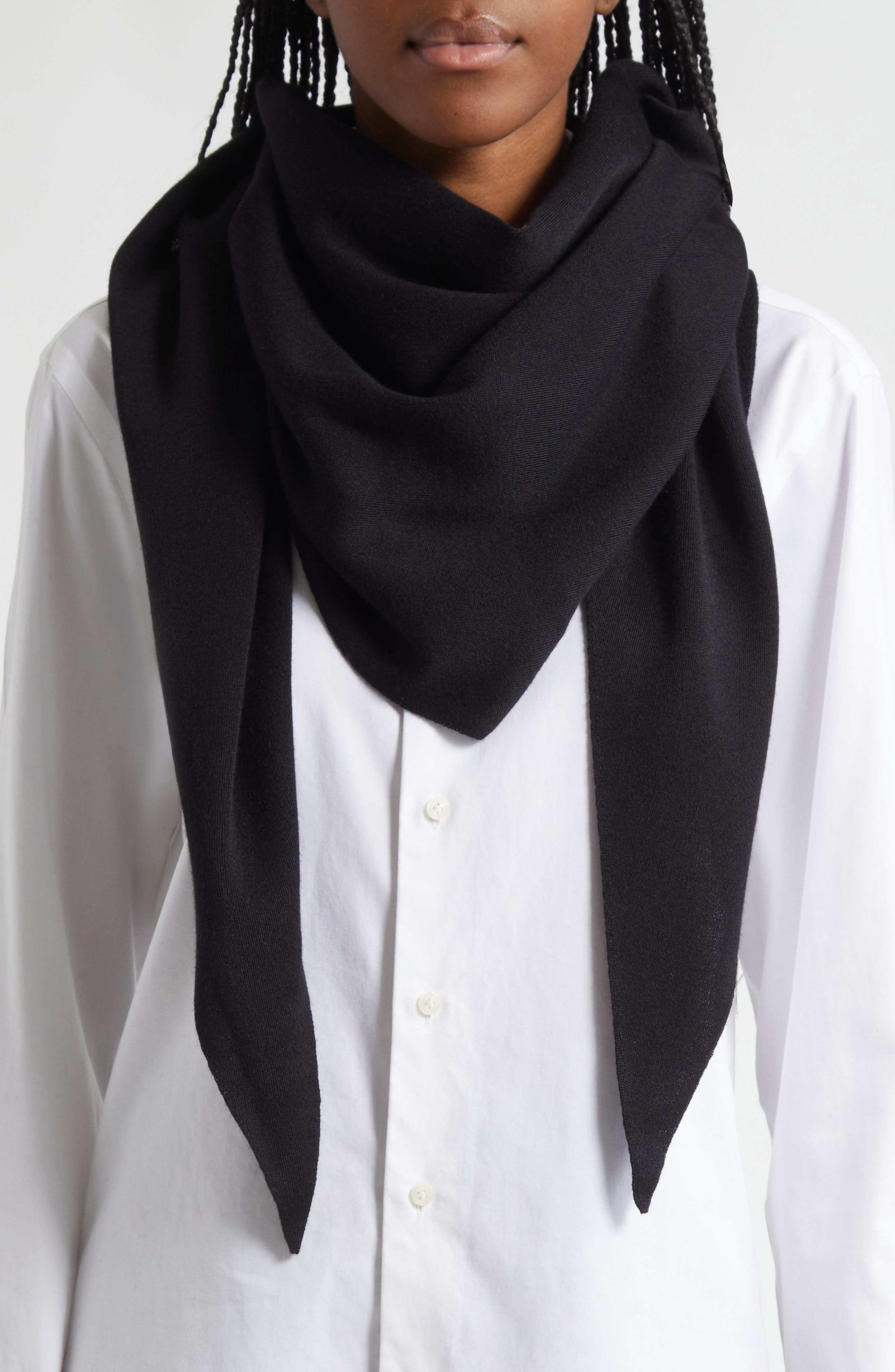 Akris Diamond Knit Cashmere & Silk Scarf in Black at Nordstrom - 2