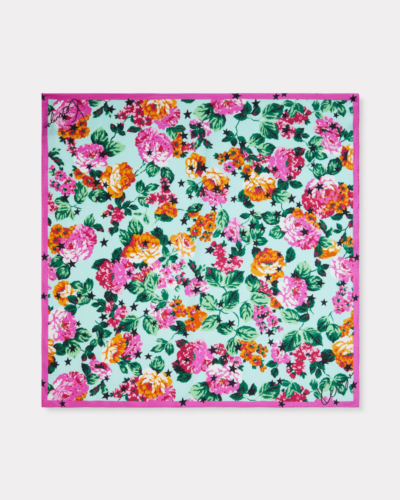 'KENZO Floral' small square in silk 1