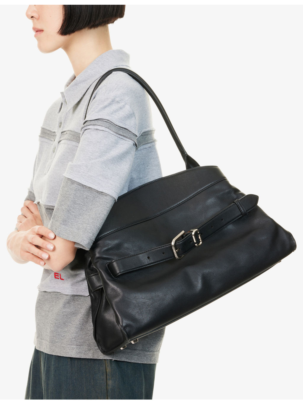 Debossed-Logo Dakota Leather Satchel Bag - 2