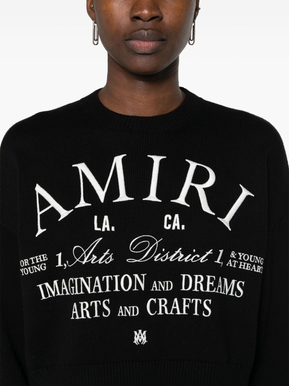 logo-embroidered cotton jumper - 5