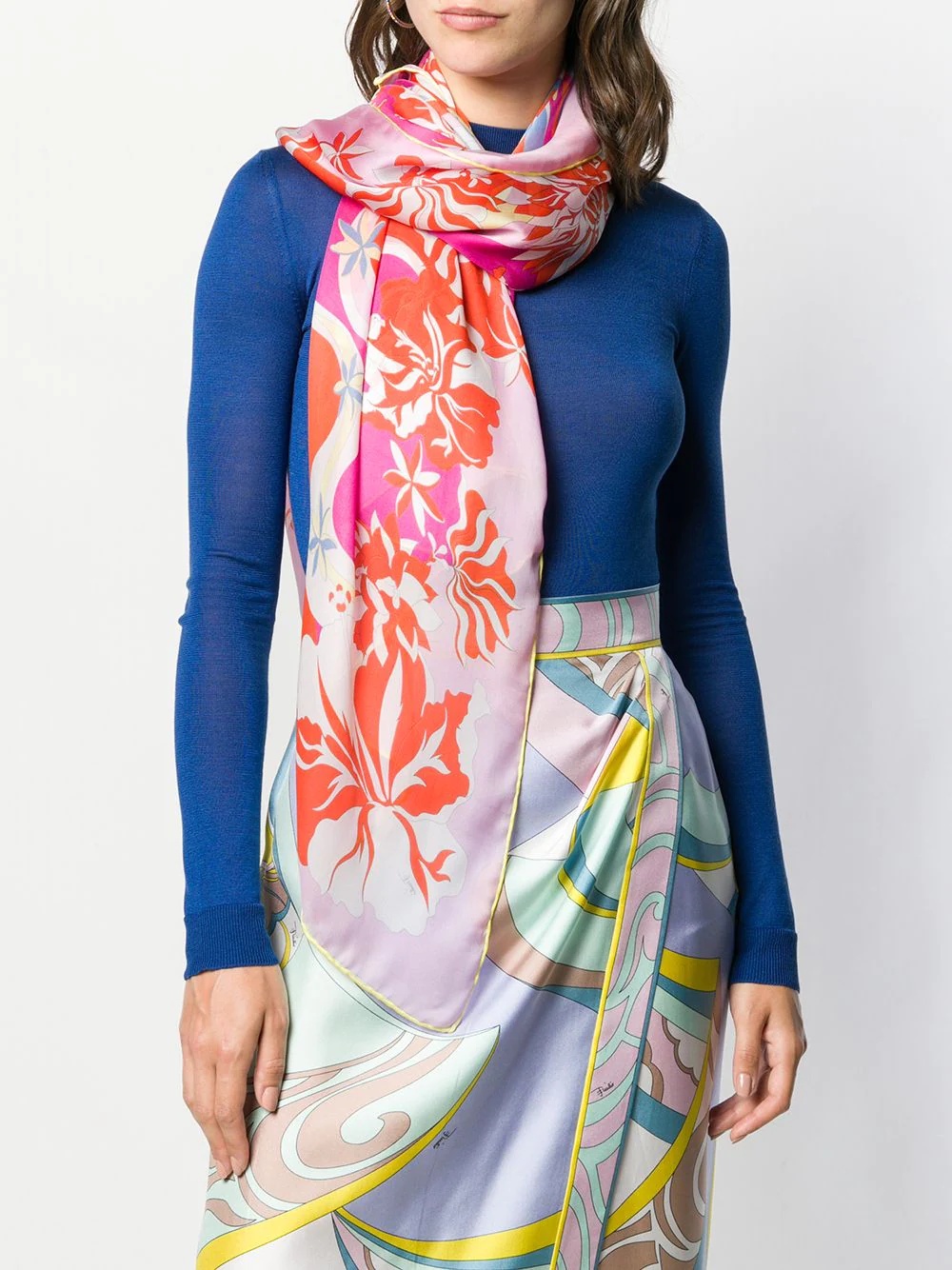 abstract floral print scarf - 2