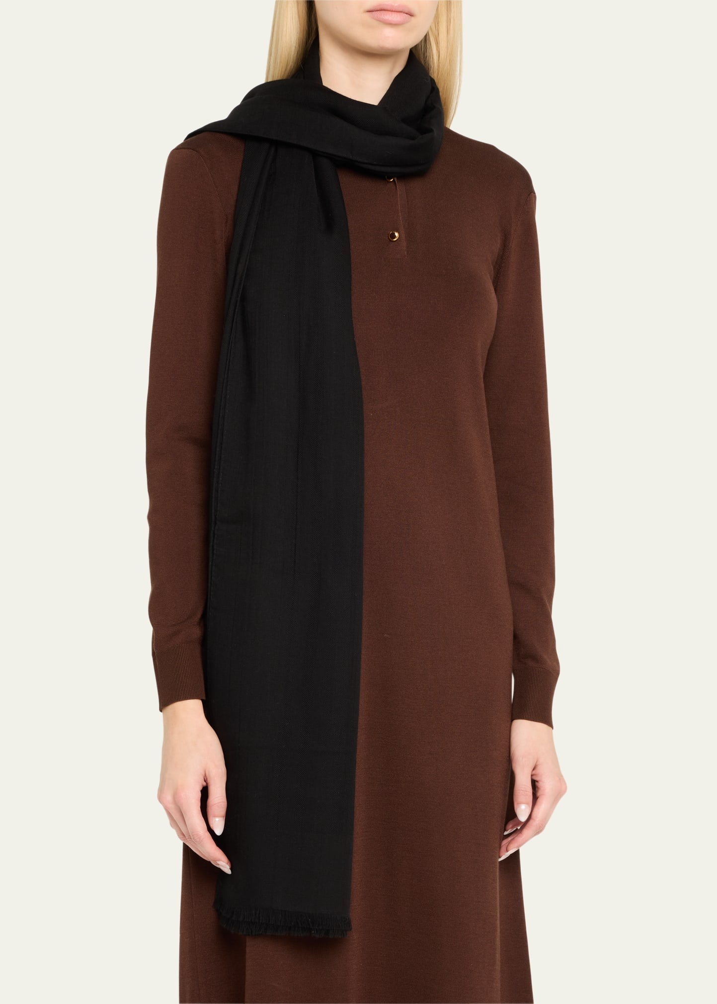 Jacquard Cashmere Maxi Stole - 3