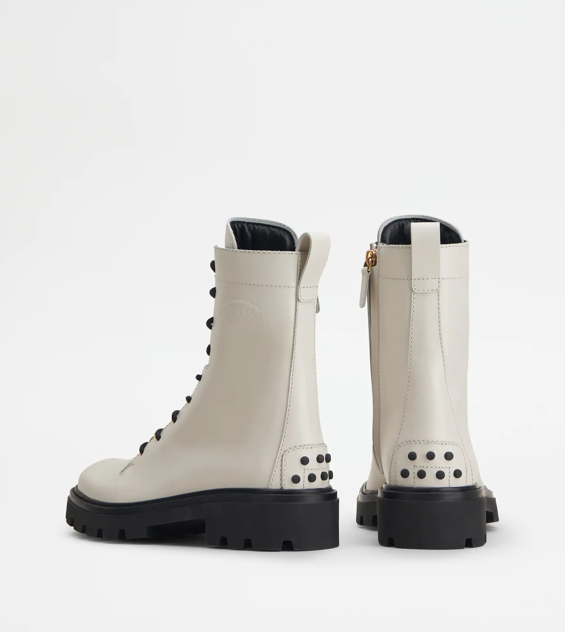 BOOTS IN LEATHER - WHITE - 3