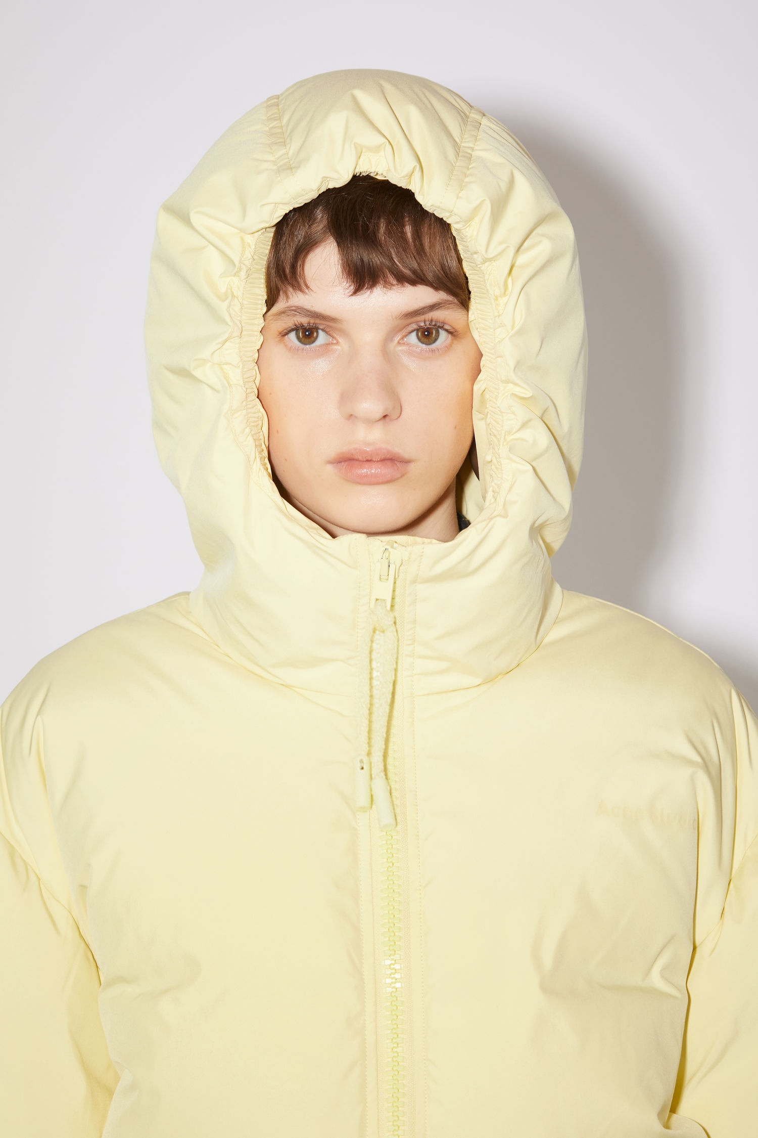 Hooded down jacket - Pale yellow - 8