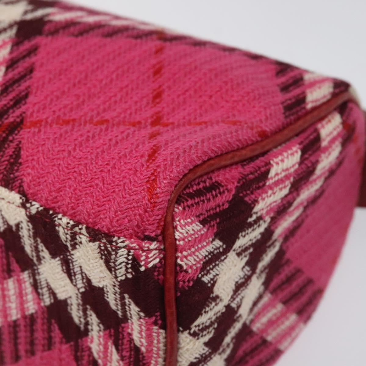 Burberry Nova Check Blue Label Hand Bag Canvas Pink Gold - 16