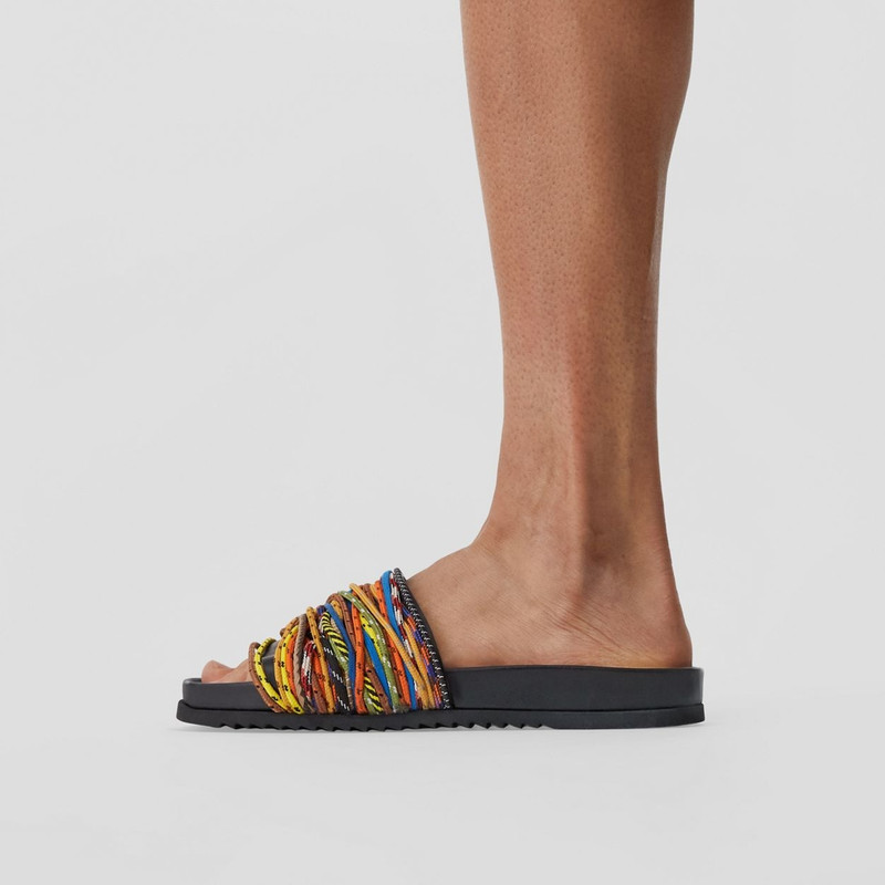 Cord Detail Leather Slides 7