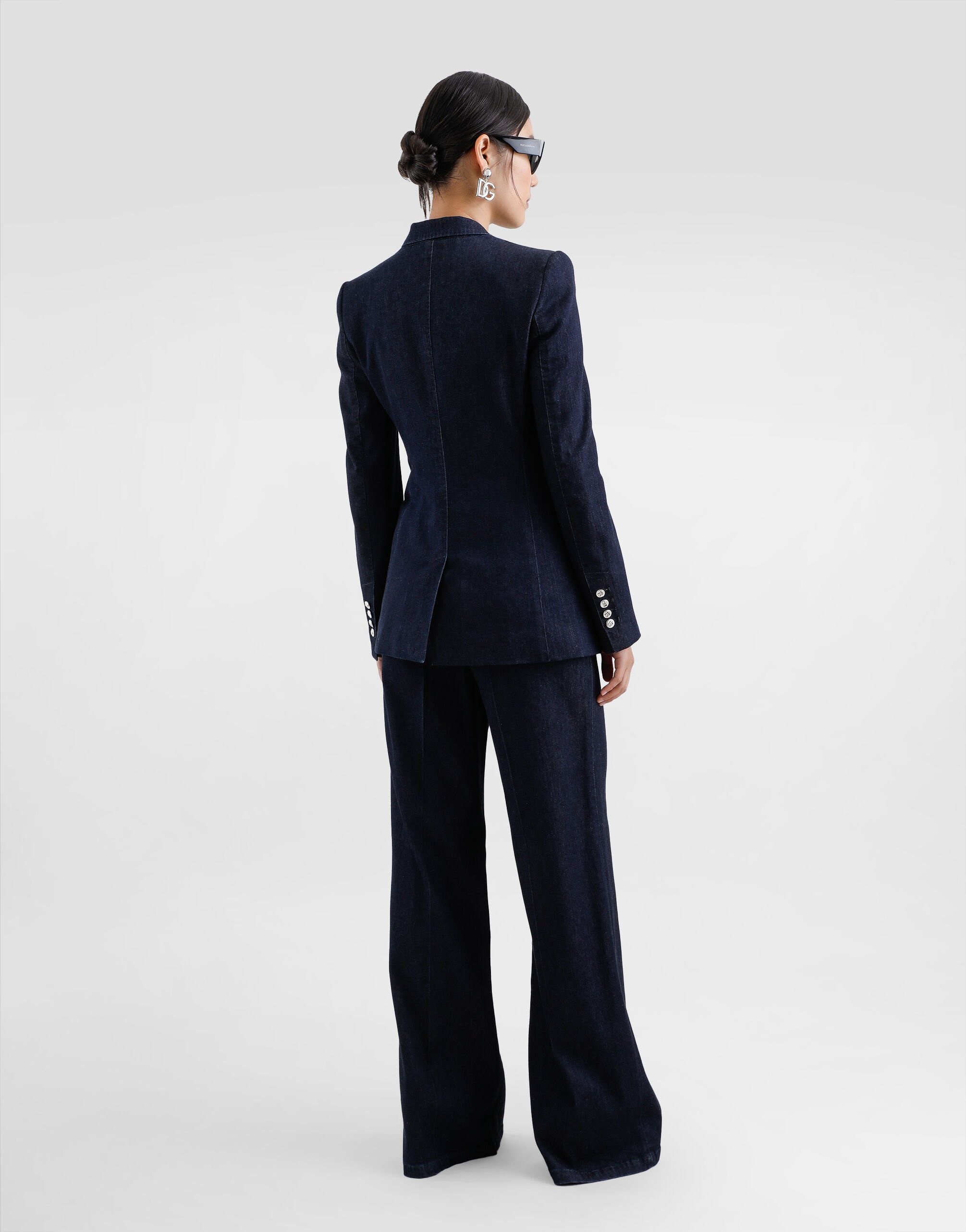 Silk denim palazzo pants - 3