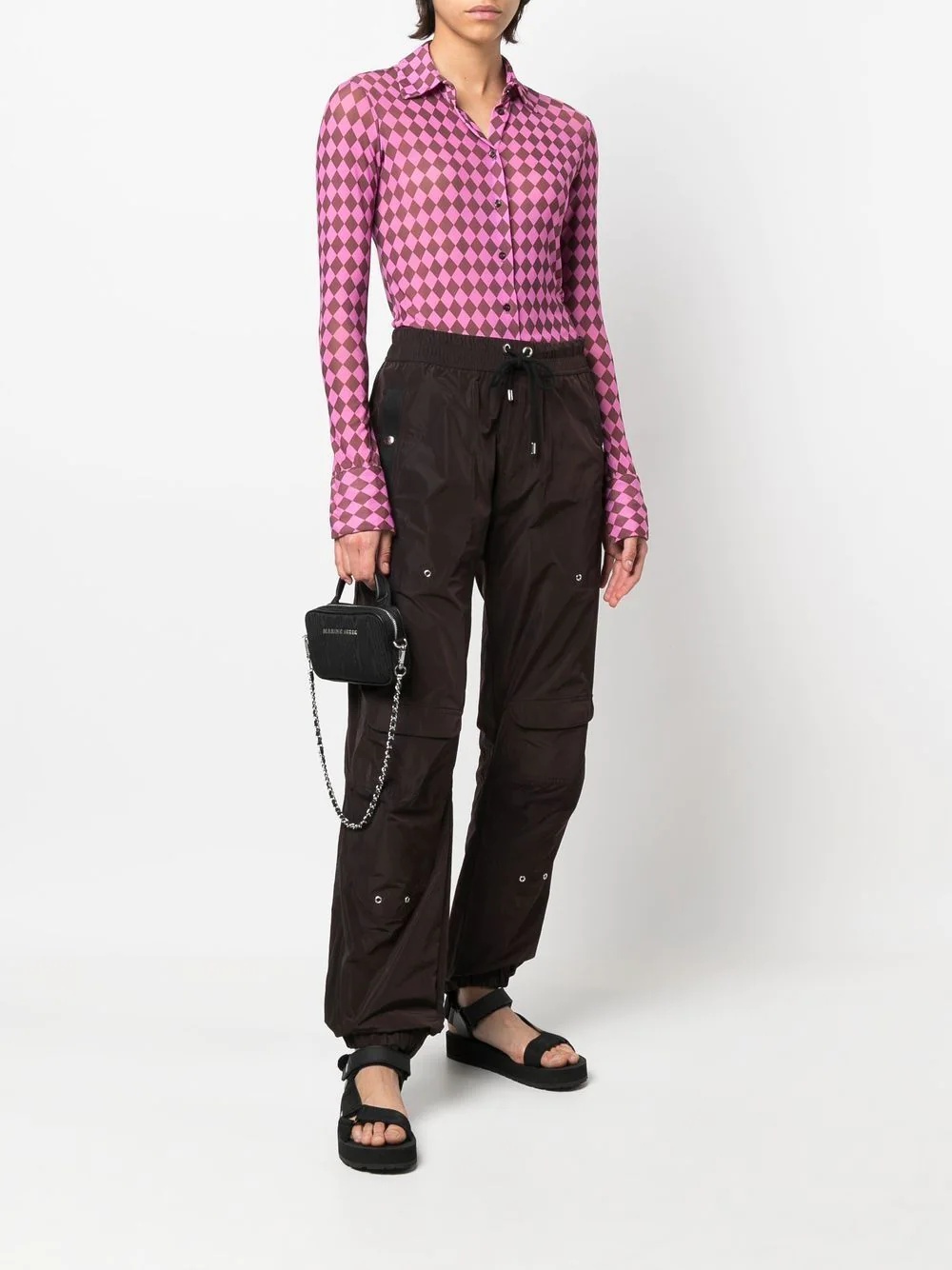 cargo-pocket straight trousers - 3