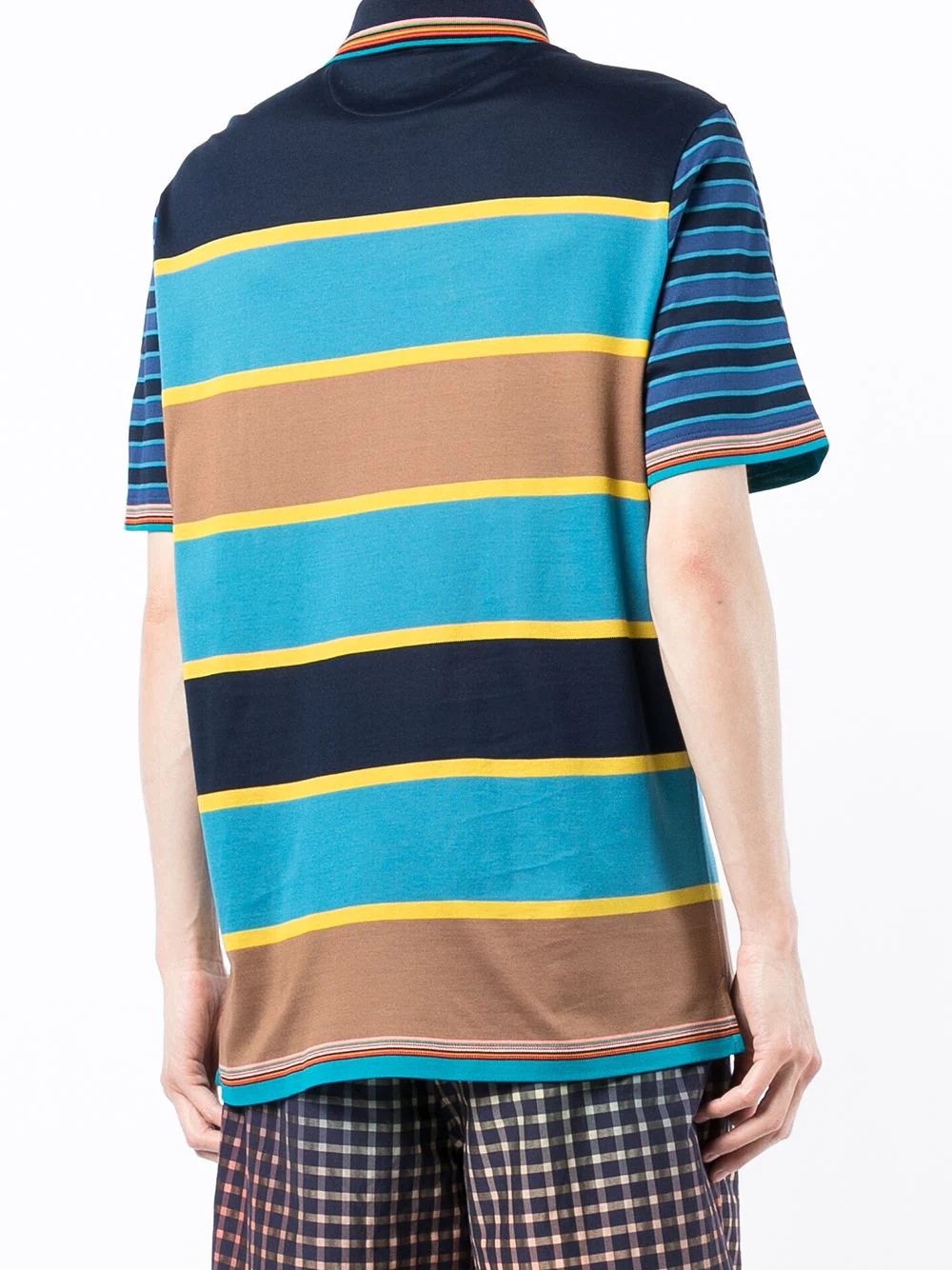 striped short-sleeved polo shirt - 4