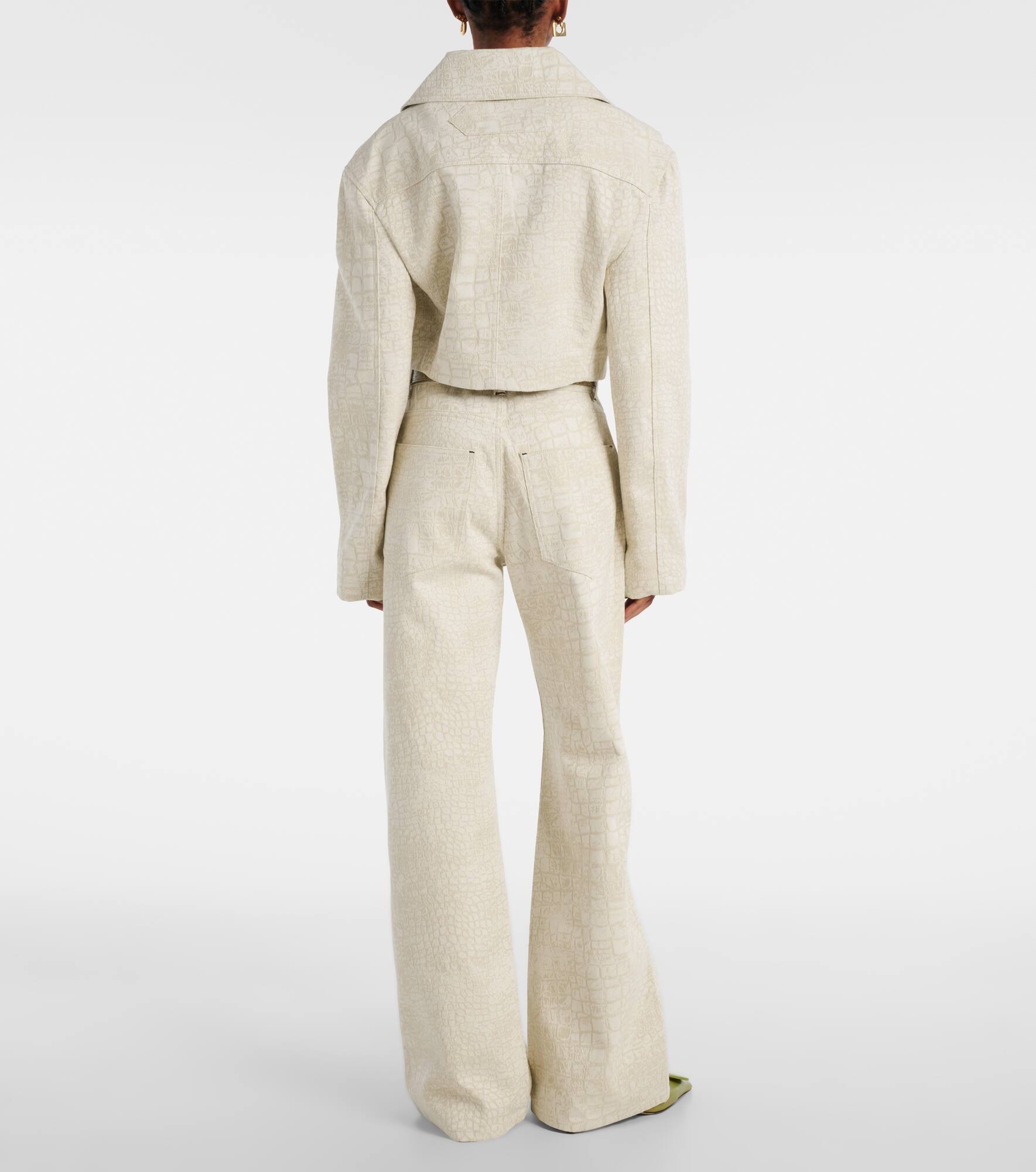 Marino De-Nîmes croc-effect denim jacket - 3