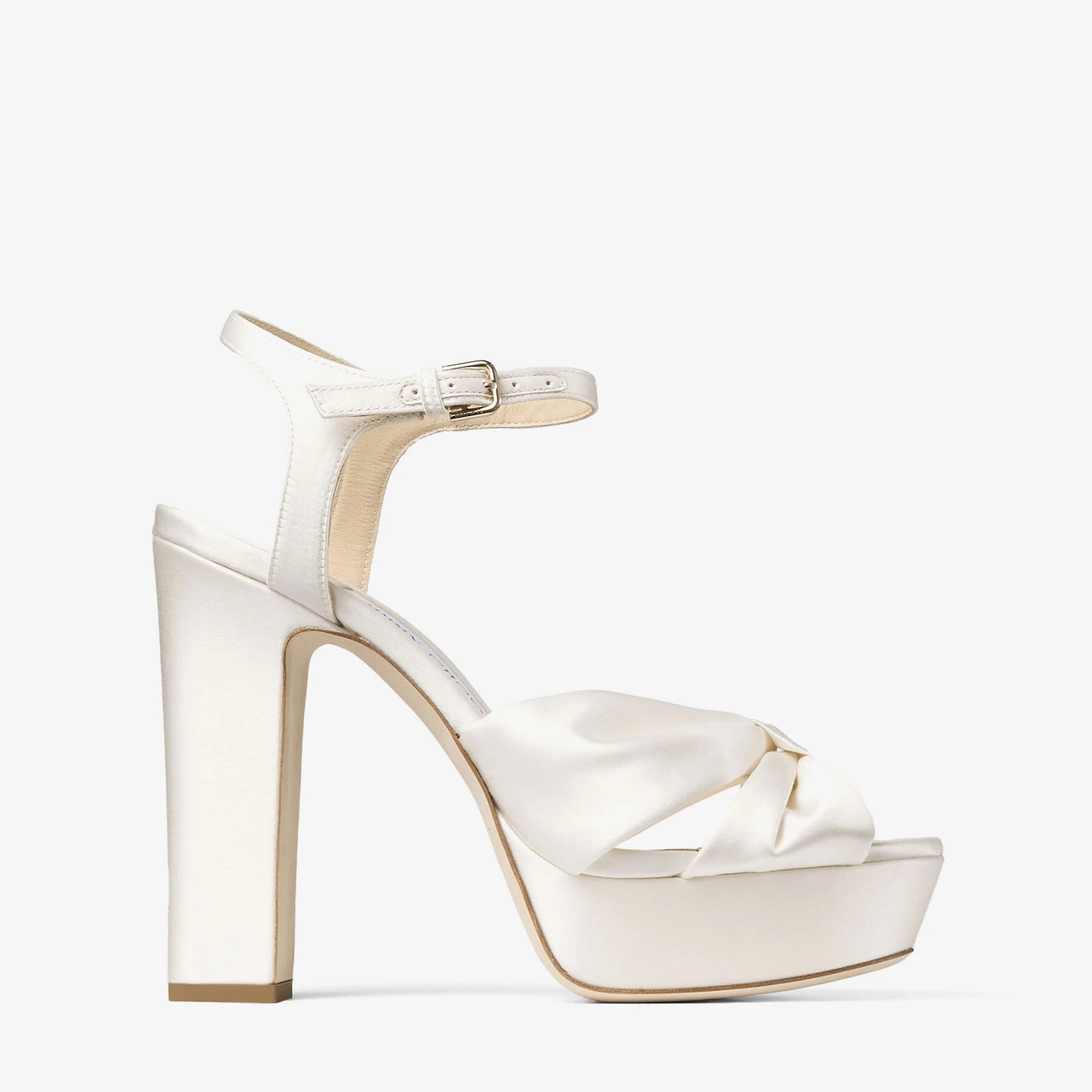 Heloise 120
Ivory Satin Platform Sandals - 1