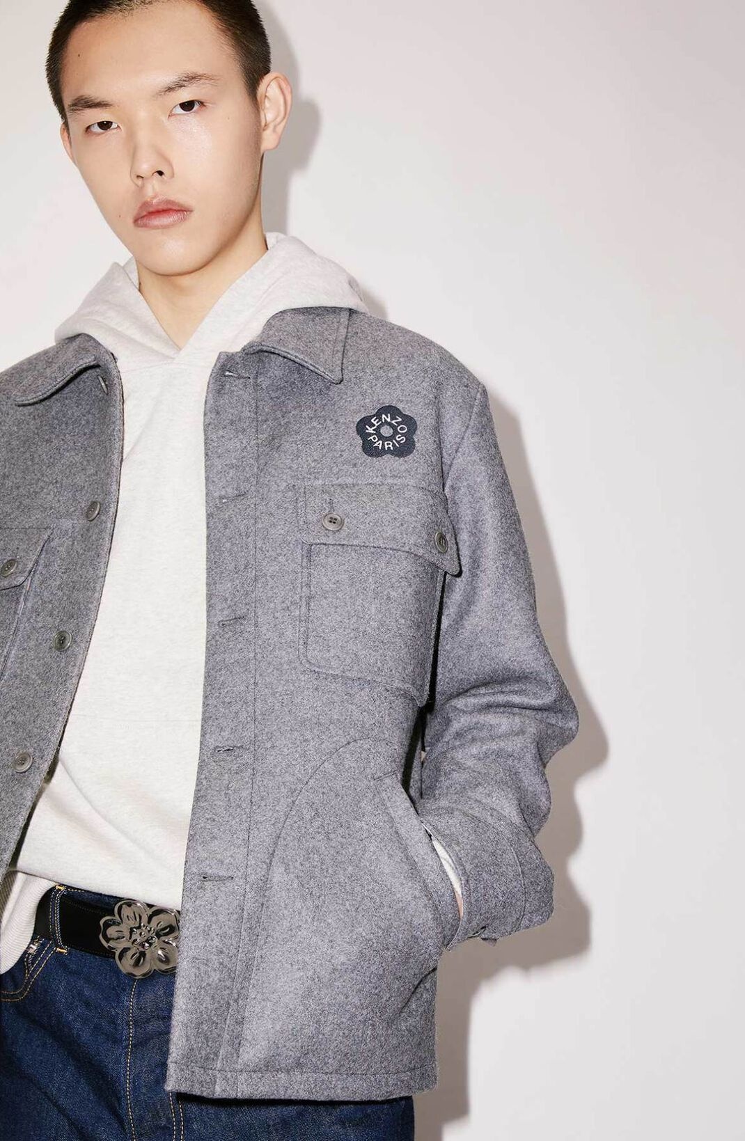 Wool 'BOKE FLOWER 2.0' overshirt - 4